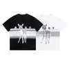 Fashion Brand Luxury Mens T Shirt Deer Letter Print Round Neck Short Sleeve Summer Loose T-Shirt Top Black White