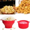 Bols Micro-ondes Popcorn Silicone Maker Conteneur Bol Pliable Avec Couvercle Seau Pliant Cuisine Outils De Cuisson