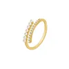 Wedding Rings Design Pearl Openable Adjustment Simple Occident Personality Inlaid Zircon Circle Ring For Women Jewelry