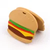 Matklass Hamburger chips silikon teether tecknad baby teether ammande leksaker sp￤dbarn t￤nder soders leksak