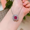 Colliers de pendentif 2022 Ruby Ruby High Carbone Stone Earge Collier Anneau de qualité Bijoux Bijoux Party Wholesale Gift Drop