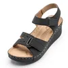 Sandals Summer Retro Women's Sewing Women Casual Wedge Shoes Woman Comfort Ladies Buckle Open Toe Hook Loop Female M90