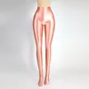 Mulheres meias cetim japonês japonês sexy calça de grifo aberto óleo brilhante calça opaca de meia -calça molhada meias sedosas de seda