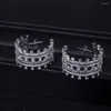 Pendientes de aro HIBRIDE geometría de lujo de moda para Mujeres de Dubai joyería de Boda nupcial pendiente de apertura Pulseras Mujer modo E-1065