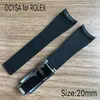 Bracelet en caoutchouc de marque COYSA pour ROLEX SUB 20mm bracelets de montre étanches souples et durables montres accessoires de bande avec acier d'origine 227C
