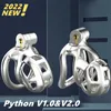 Itens de Beleza 316 Aço Inoxidável Python V1.0V2.0 Dispositivo de Castidade Masculino Cobra Cock Mamba Cage Penis Ring Adult Sexy Toys for Men Couples Rings