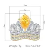 Cluster anneaux rétro S925 Sterling Silver Yellow Droplet Droplet rose cristal couronne de mariage luxueuse 2023 Tendance Luxury Woman Bijoux