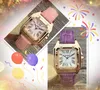 Luxe gunst geschenken vrouwen kwarts horloges kleine vierkante Romeinse wijzerplaat serie drie pins mysterie geschenk echt lederen riem zakelijk casual polshorloge montre de luxe