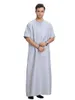 Etniska kläder muslimska kläder män islam ramadan kort ärm khimar arab dubai abaya plus size kaftan kalkon islamisk kaftan lång mantel