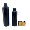Bottiglie di stoccaggio 100ml 150ml Shampoo nero con tappi dorati per fiale da viaggio per essenza di acqua liquida cosmetica 10 pz / lotto P337