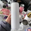 Local Warehouse Sublimação 20 onças Áspero Reto Tumblers Transferência de calor Glitter Branco Copos em branco Garrafas de água de aço inoxidável Canecas com isolamento duplo A12