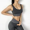 Active Sets 2 Unids/set De Yoga Gris Sin Costuras Conjunto Entrenamiento Sexy Para Mujer Ropa Deportiva Gimnasio Activa Al A