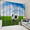 Gordijn 3D voetbalveldramen gordijnen voor woonkamer slaapkamer decor keuken sport thema blackout kinderen jongens cadeau