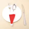 Christmas Decorations Hat Knife And Fork Cover Creative Non-woven Mini Bag Year 2022 Home Decor