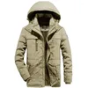 メンズダウンプラスサイズのブラン​​ドQuality Military Winter Jacket Men Windbreaker太い暖かいウールライナーParka Hombre Outwear Long Coat Male L-6XL