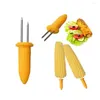 Verktyg 6/12 st Corn p￥ COB HOLDERS Rostfritt st￥l BBQ Prongs Spetts Forks Party Grilling