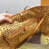 대형 쇼핑 가방 디자이너 핸드백 크로스 바디 가방 진짜 가죽 손잡이 폴카 도트 패턴 오래된 꽃 패션 인테리어 zip 포켓 이동식 파우치 지갑 32cm