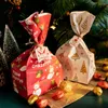 Gift Wrap 24sets Christmas Bag Santa Claus Snowman Kraft Paper Bags Candy Cookie Pouch Xmas Party Favor With Lickers