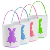 Easter Rabbit Basket Festive Bunny Bag Rabbits Paw Printed Canvas Egg Candies Kids Party Gift RRA679