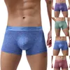 Mutande Intimo sexy di colore puro a vita media Slip da uomo morbidi Boxer