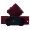 Dubbele open sieradendoos Velvet oorringring ketting armband cadeau -display case bruiloft sieraden opberghouder