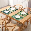 Table Mats Placemats Green Leaf Plants Tableware Mat Printed For Polyester Linen Kitchen Waterproof Pad Home Decor 32 42cm/pc