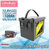 Аккумулятор LiitoKala 12,8V100AH 120AH 200AH lifepo4 DIY 12V перезаряжаемая батарея QC3.0 Type-C USB для наружного внедорожного кемпинга Выход RV / Выход 5V / 12V