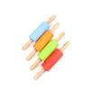 Silicone Rolling Pin Wood Handle Non-stick Dough Roller Parent Child DIY Baking Pastry Tools