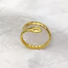 Bagues de cluster de haute qualité en acier inoxydable or simple bague belle forme de serpent ouvert doigt réglable pour les femmes bijoux fins fille cadeau