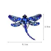 Brooches Blue Crystal Vintage Dragonfly For Women Large Insect Pins Dress Coat Accessories Jewelry Gift