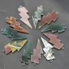 Natural Stone Lightning Pendant Charms Reiki Healing Quartz Crystal Pendants For Neckor Jewelry Making