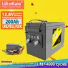 Liitokala 12.8V 200AH LifePo4バッテリーパワーバンクキャンピングカー向けゴルフカートオフロードOff-Grid Solar Wind for RV Outdoor/5V/12V Output