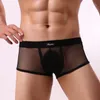 Underpants Sexy Lingerie Men Fishnet See-through Boxer Briefs Sheer Mesh Pouch Underwear Panties Transparent Intimate Shorts Trunks