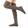 Skarpetki sportowe Kobiety wełniane pończochy jesienne zima swobodne ciepłe puszyste kolano ciepłe nogi na stałe kolor pończochy na świeżym powietrzu