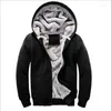 Men's Hoodies Pure Black And Women's Design Hoodie Thickened Wool Jacket Winter Warm Zipper Sweatshirt