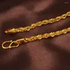 Связанная браслета с витой браслет -цепью желтого золота веревка для женщин мужчин