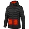 Vestes chauffantes électriques d'extérieur pour hommes et femmes, manteau thermique chaud Sprots, 4 zones chauffées par USB, vêtements chauffants, hiver