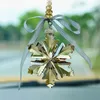 Interior Decorations Snowflake Crystal Car Pendants Mirror Hanging Ornaments Elegant Auto Decoration For Women Lady Accessory In