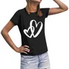 T-shirts femme manches longues course saint valentin chemise graphique haut à manches courtes modèle femme notre