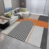 カーペットリビングルームのノルディックスタイル幾何学的抽象化フロアマットエリアラグ大きな柔らかい洗える寝室ラグホールカーペット