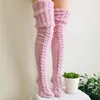 Spor çorapları kadın yün çoraplar sonbahar kış gündelik sıcak kabarık diz bacak daha sıcak düz renk açık çorap Noel