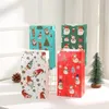 Geschenkomschakeling 10 stks kersttassen Kraft Paper verpakking Tas voor snoepkoekje Kerstmis verjaardagsfeestje Baby shower cadeaus