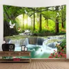 Tapestries Mooie natuur Wand Tapijt Tapijt Bos Waterval Pad Landschap Boho Decor Home Decoratie Grote Mandala Fabric Boheemse gordijnen