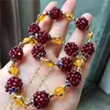 Braccialetti con ciondoli Braccialetto di granato naturale Donne Ragazze Perline di pietra di cristallo Braccialetto a catena di fiori Gioielli di moda Accessori regalo per feste vintage