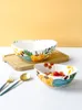 Миски американская керамическая чаша домашний фруктовый салат овальный кухонный посуда большой ресторан рамэн декоративные