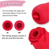 Articles de beauté Rechargeable Silicone Rose Clitoris Clitoris Suction Vibromasseur sexy Jouet pour Femme Sucer Pompe Femmes Sucker Langue Lécher Gode Massage