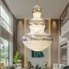 Luxury Duplex Building vardagsrum ljuskronor Crystal Hushåll Ny Round Hotel Lobby Villa Big Lamp Lighting Chandelier Home