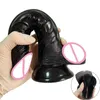 Beauty Items Realistic Soft Big Glans Black Dildo Suction Cup Dick Vaginal Masturbators Flesh Penis Anal Plug sexy Toys for Women Men Gay