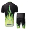 Racesets Ademende anti UV Summer Bike Jersey met shorts Pro Team Sportswear Short Sleeve Cycling Set Disses Men's Bicycle Suit