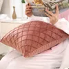 Pillow Geometry Velvet Cover Lattice Sofa Decoration Home Car Decor Soft Solid Color Case Simple Silky